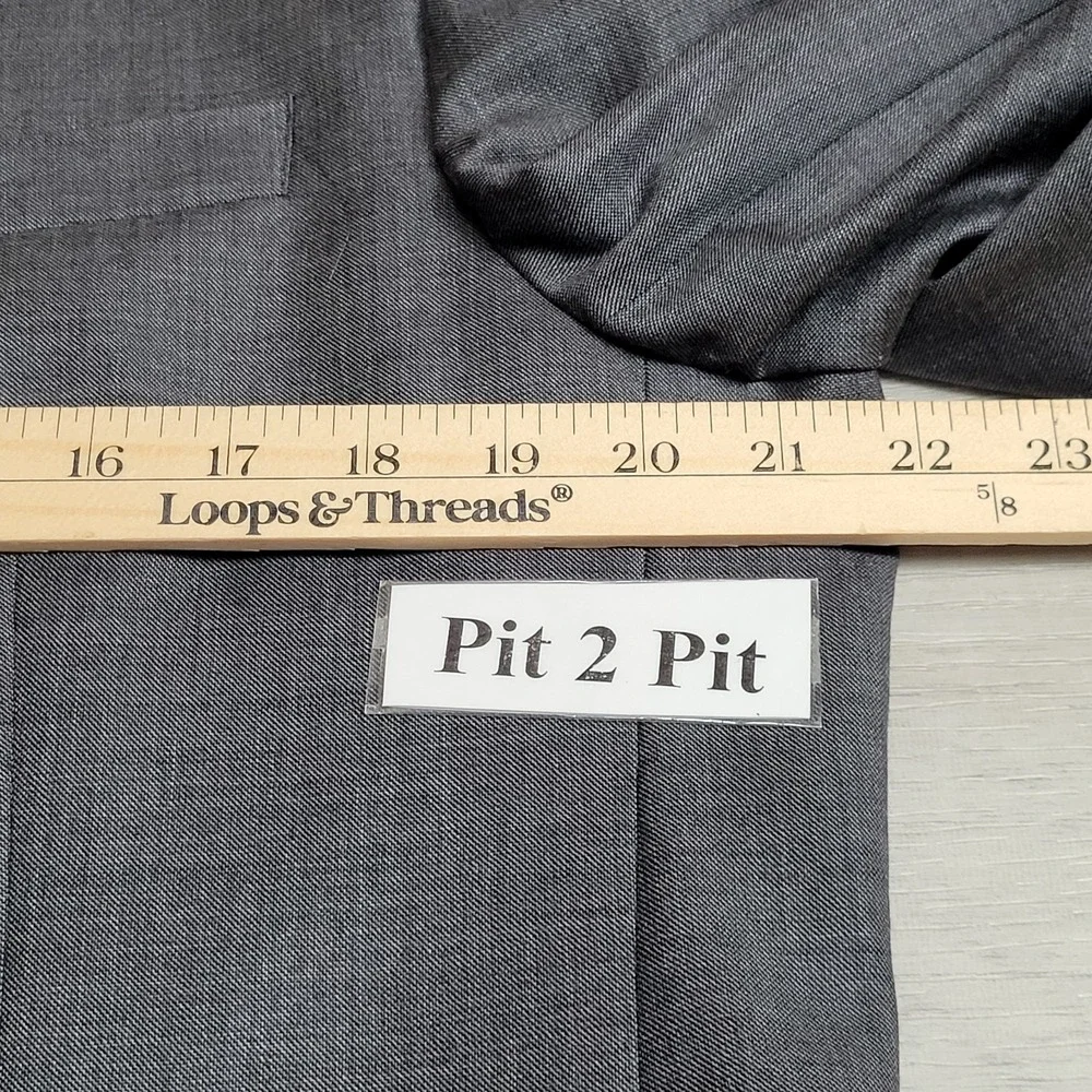 Lauren Ralph Lauren Sport Coat Mens 42 XL Long Sleeve Wool Blazer Charcoal Twill